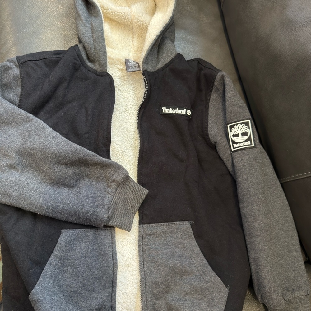 Timberland Kids Two-Tone Black and Gray Hoodie